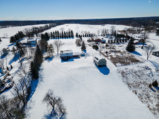 view of snowy aerial view