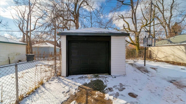 view of snow covered structure