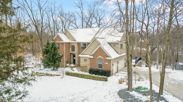 traditional home with brick siding