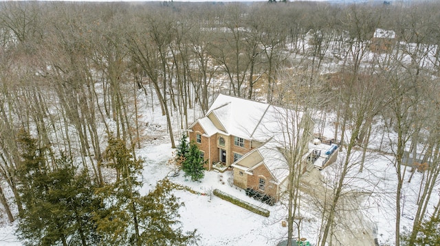 view of snowy aerial view