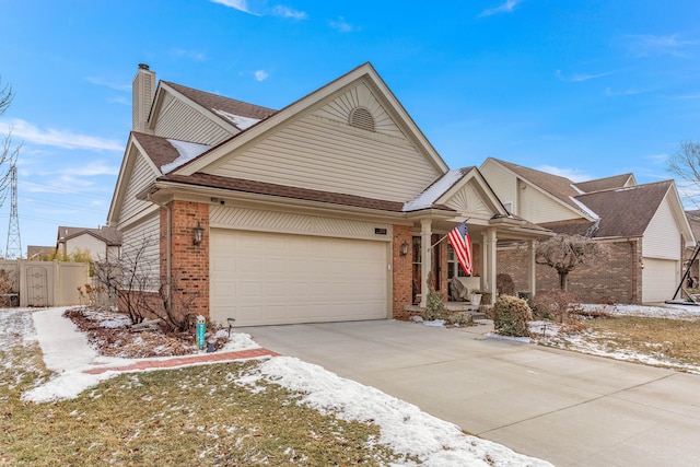 view of front of home with a garage