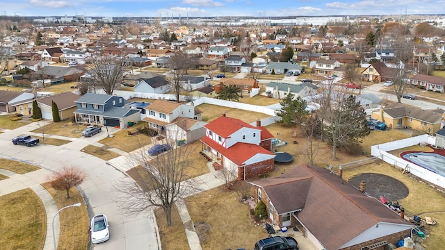 bird's eye view with a residential view