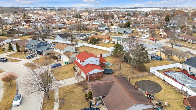 aerial view with a residential view