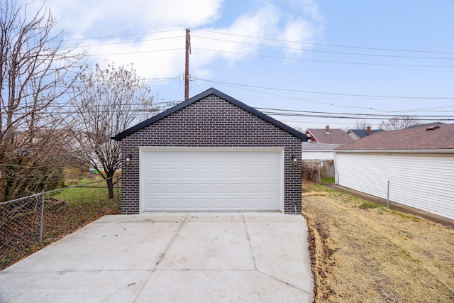 view of garage