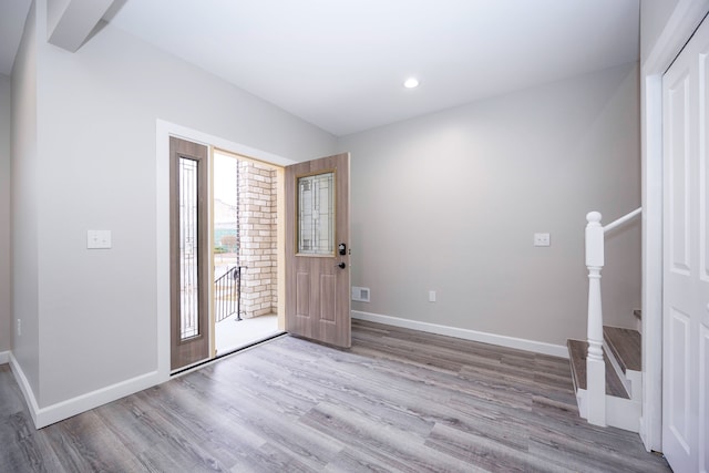 entryway featuring light wood-type flooring