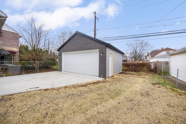 garage with central air condition unit