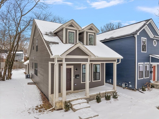 view of front of home with covered porch