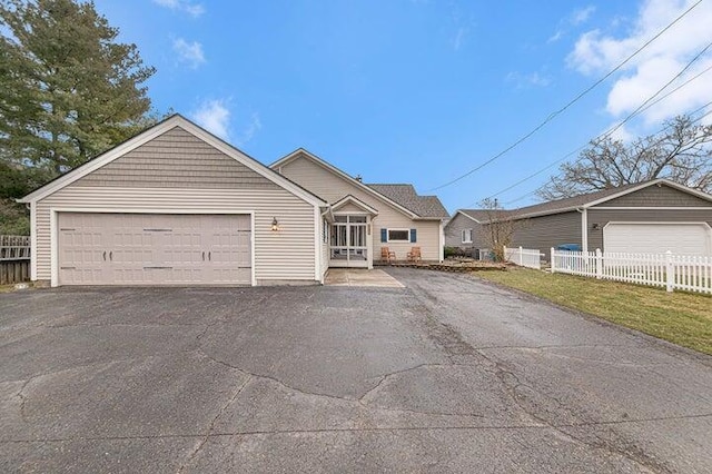 view of front of house with a garage