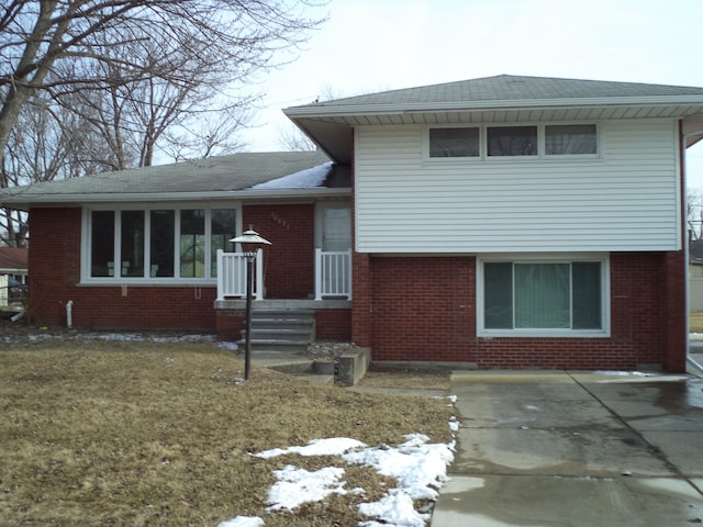 view of split level home