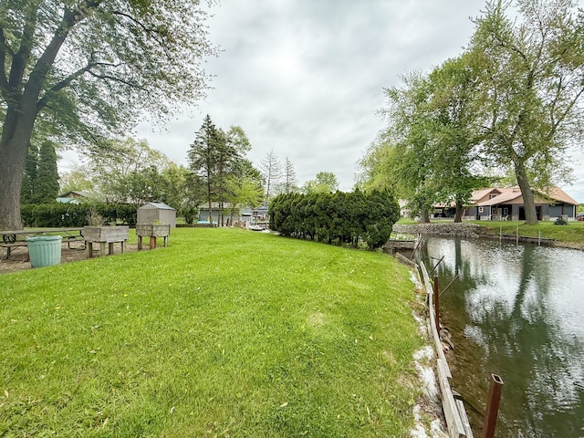 1397 N Channel Dr, Harsens Island, MI 48028 - view of grassy yard with a water view