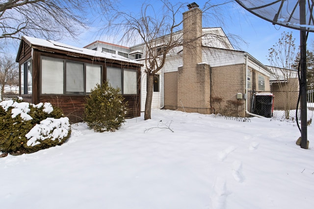 view of snowy exterior