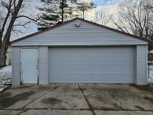 view of garage