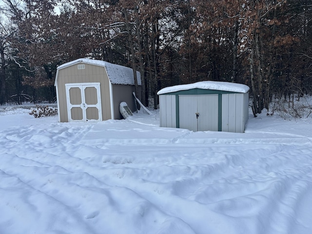 view of snow covered structure