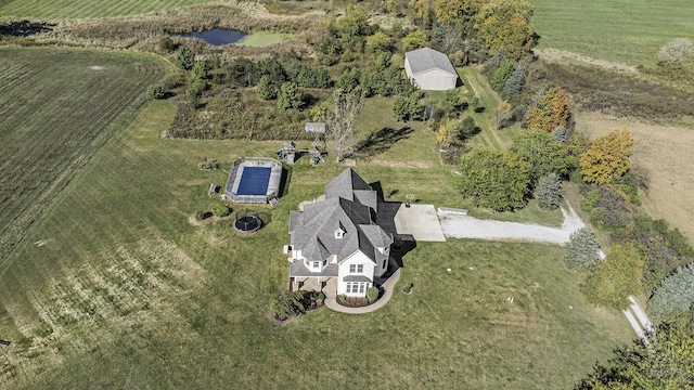 bird's eye view featuring a rural view