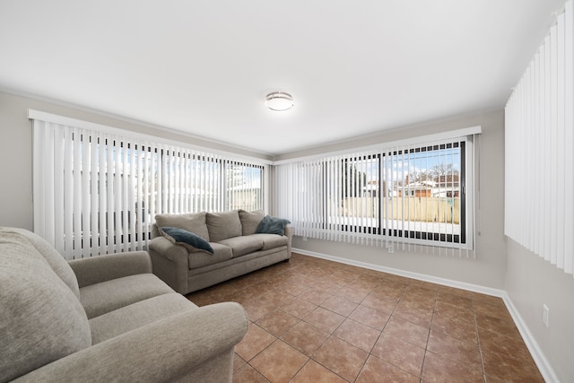 view of tiled living room