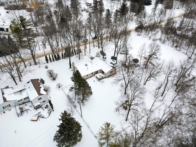 view of snowy aerial view