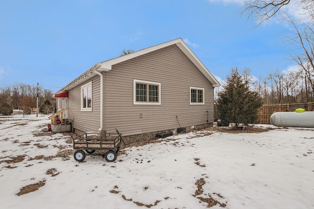 view of snowy exterior