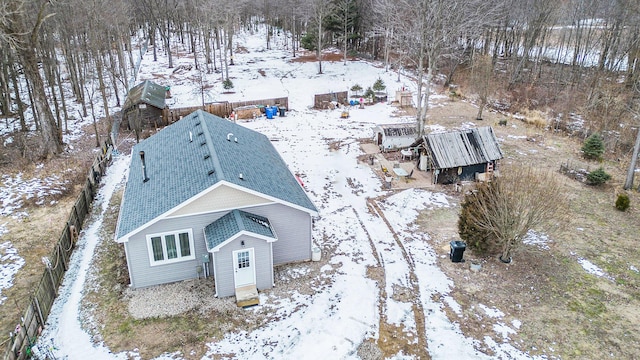 view of snowy aerial view