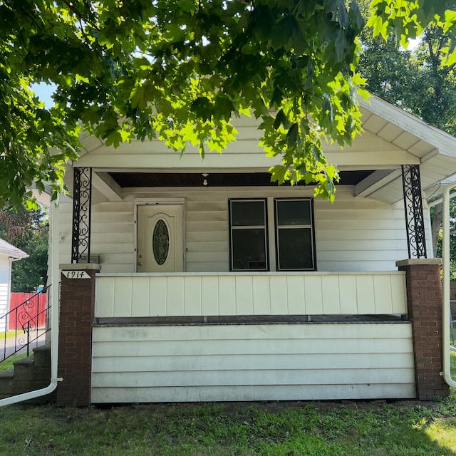 exterior space with covered porch