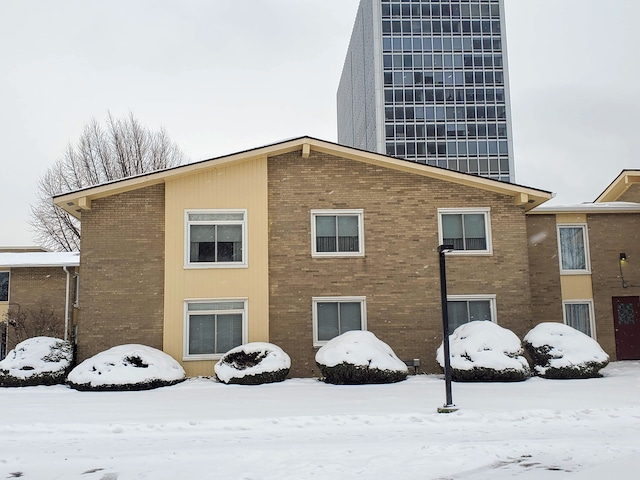 view of snow covered exterior