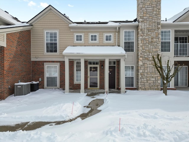 view of front of house with cooling unit