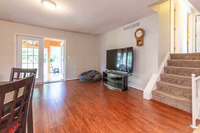 living room featuring hardwood / wood-style flooring