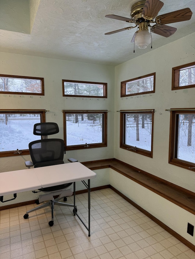 office space featuring a textured ceiling