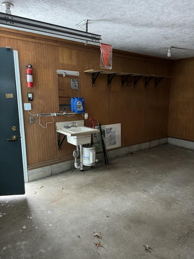 garage with sink