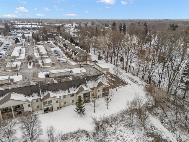 view of snowy aerial view