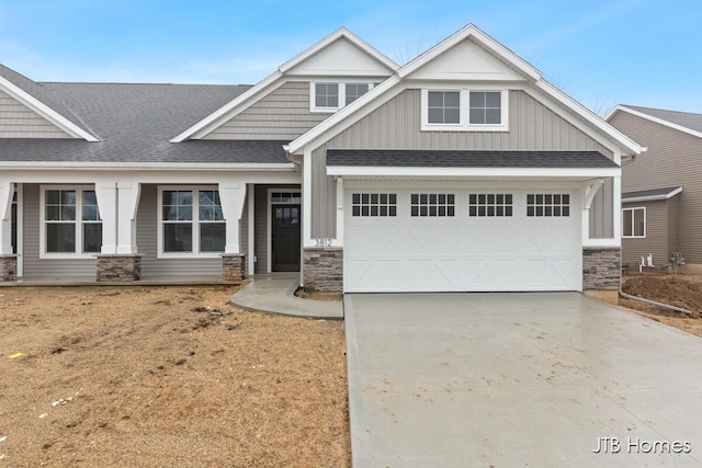 craftsman-style home featuring a garage