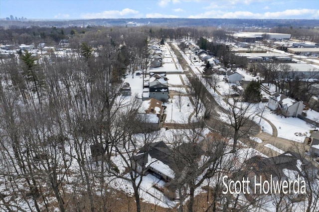 view of snowy aerial view