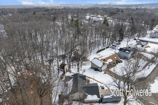 view of snowy aerial view