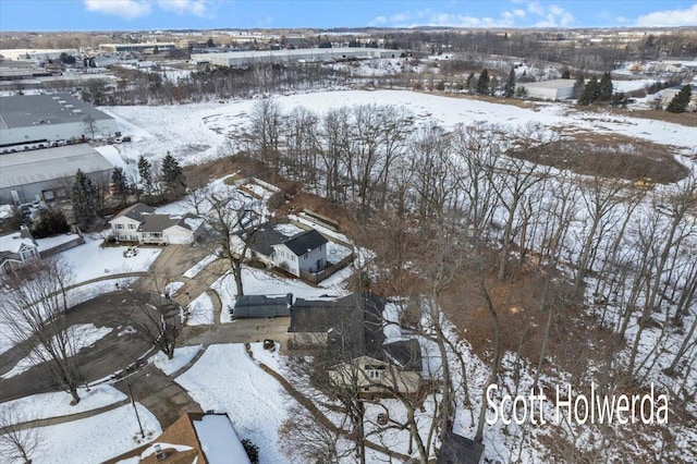 view of snowy aerial view