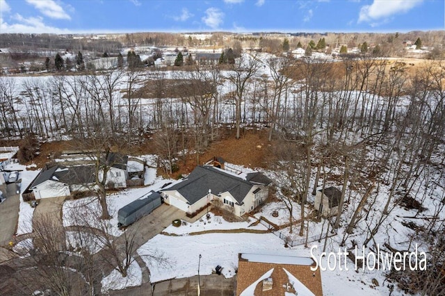 view of snowy aerial view