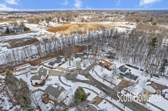 view of snowy aerial view