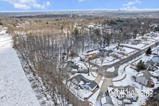 view of snowy aerial view