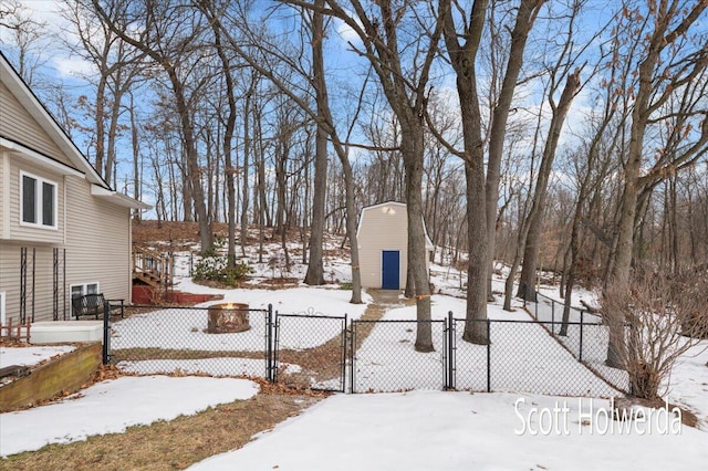 view of snowy yard