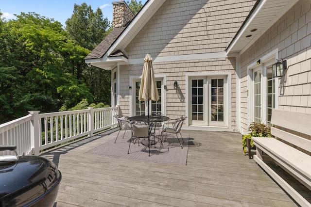 deck featuring french doors