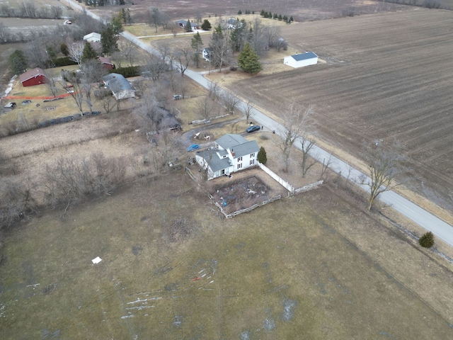 bird's eye view with a rural view