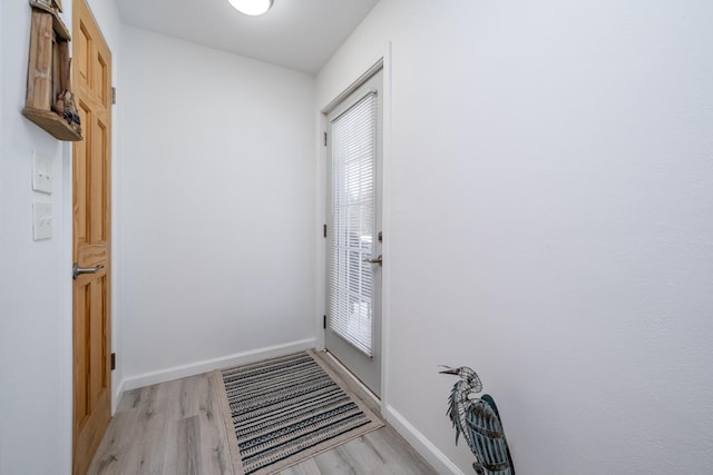 entryway featuring light hardwood / wood-style floors and a wealth of natural light