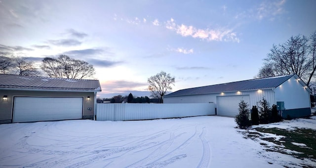 exterior space featuring a garage