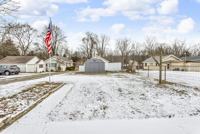 view of yard covered in snow