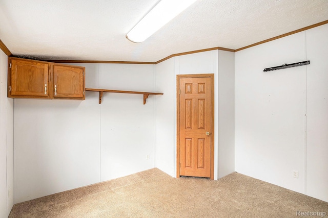 5128 Twin Lakes Dr, Kimball, MI 48074 - below grade area with carpet floors, crown molding, and a textured ceiling