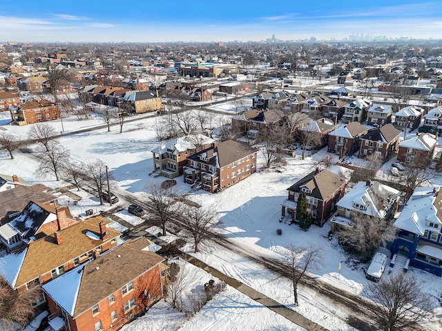 view of snowy aerial view