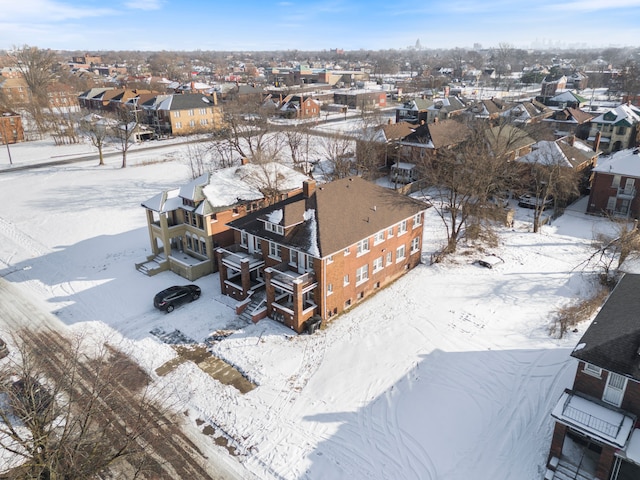 view of snowy aerial view