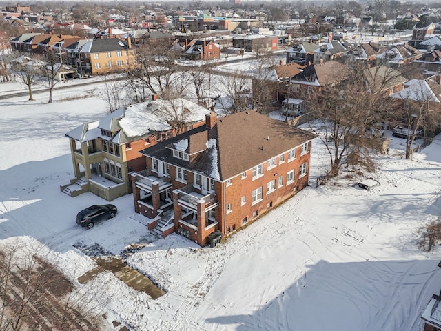 view of snowy aerial view