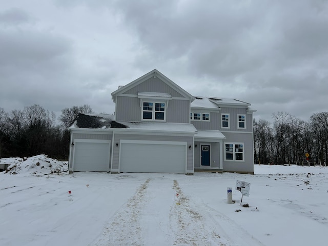 view of front facade with a garage