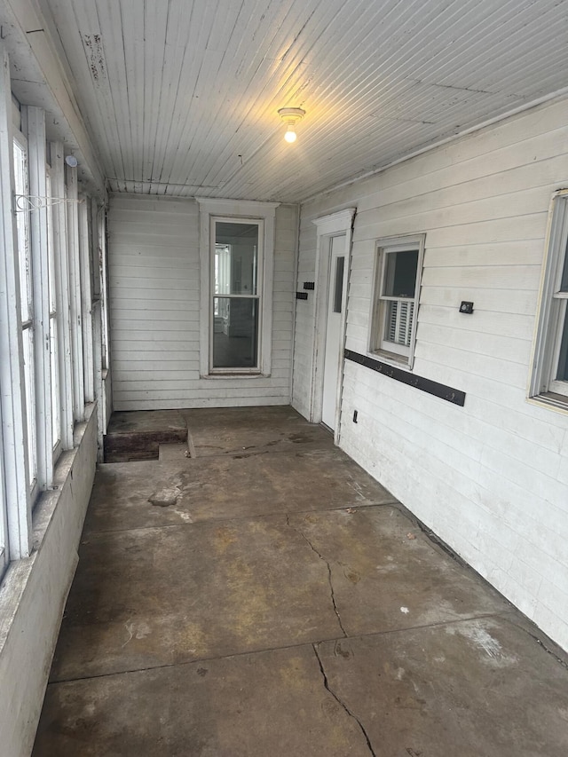 view of unfurnished sunroom