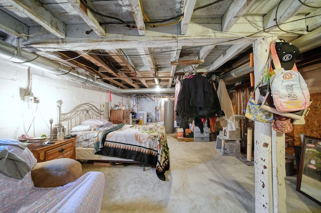 bedroom with concrete flooring