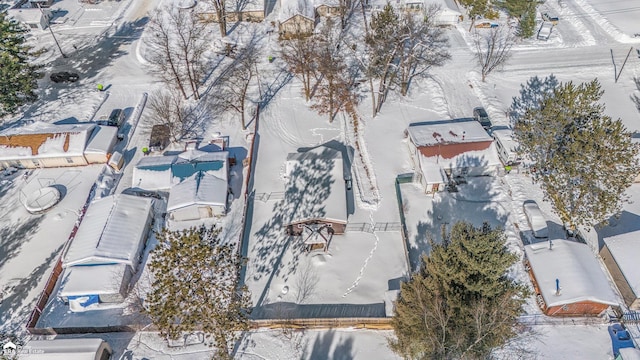 view of snowy aerial view